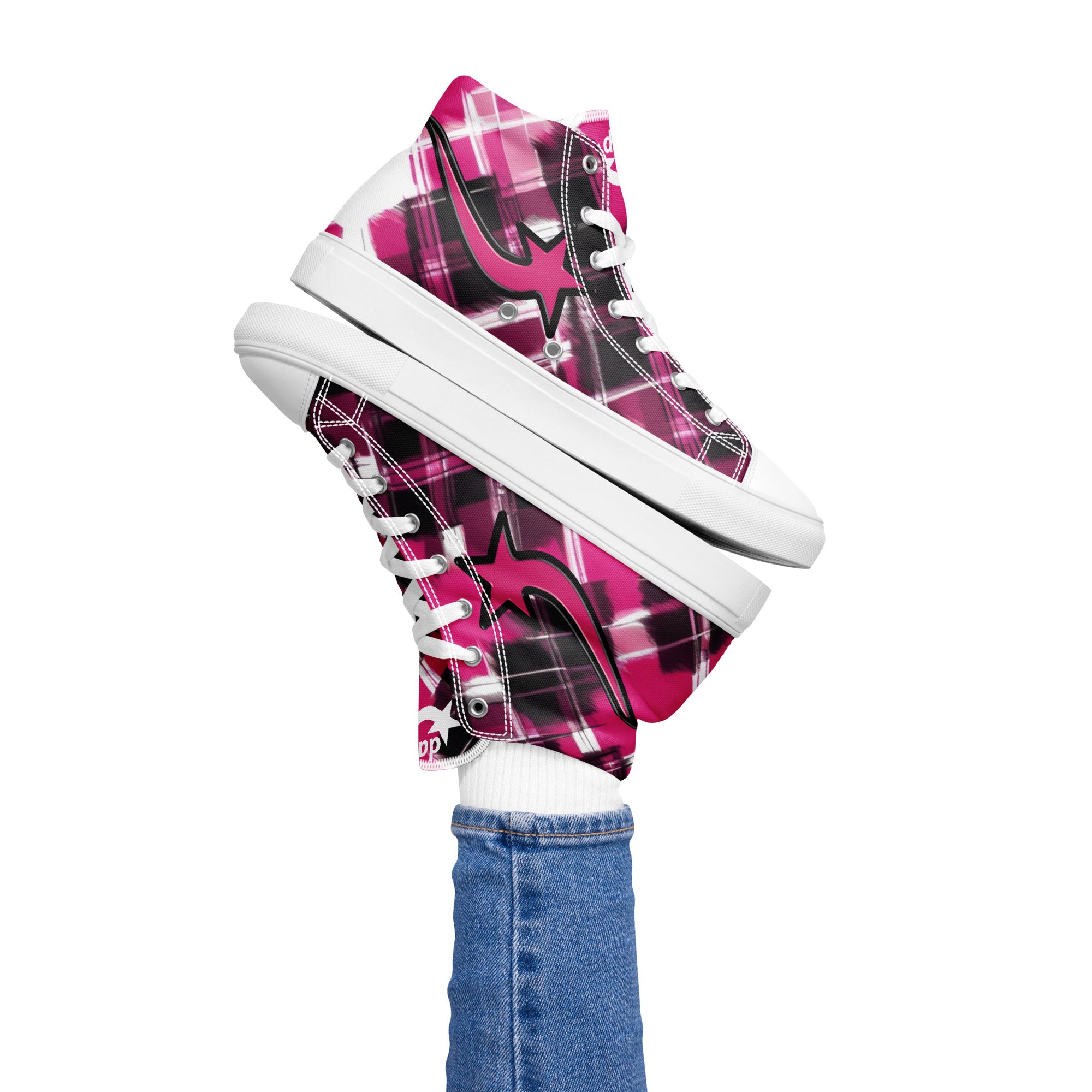 Daws starlight plaid Women’s high top canvas shoes