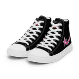 Daws star pink plaid Women’s high top canvas shoes