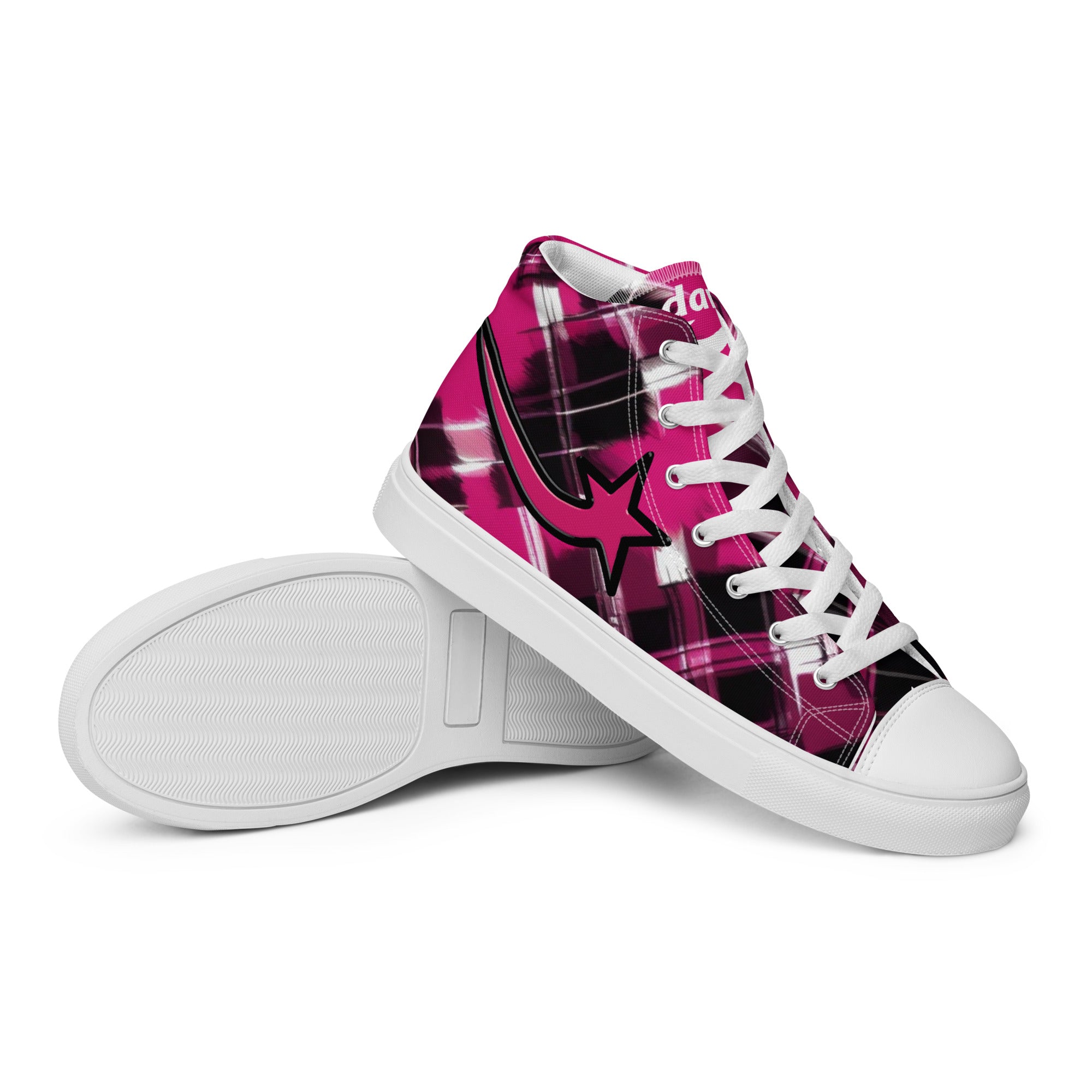 Daws starlight plaid Women’s high top canvas shoes