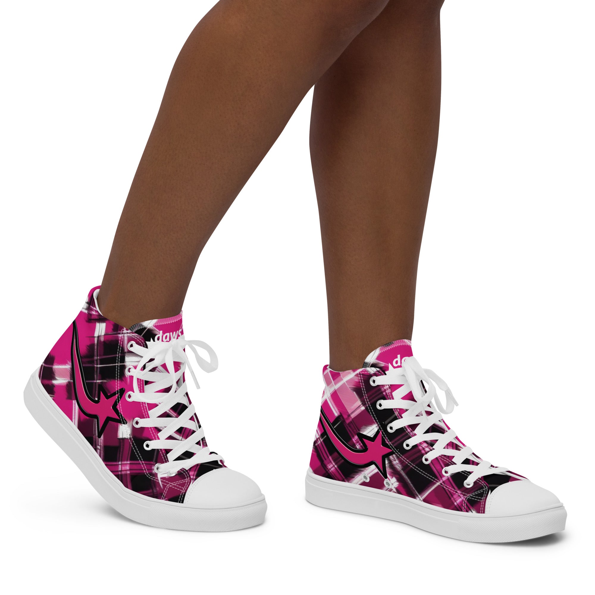 Daws starlight plaid Women’s high top canvas shoes