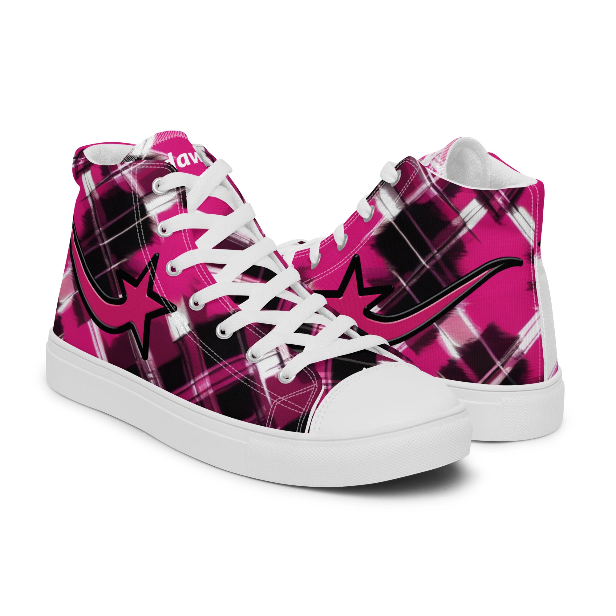 Daws starlight plaid Women’s high top canvas shoes