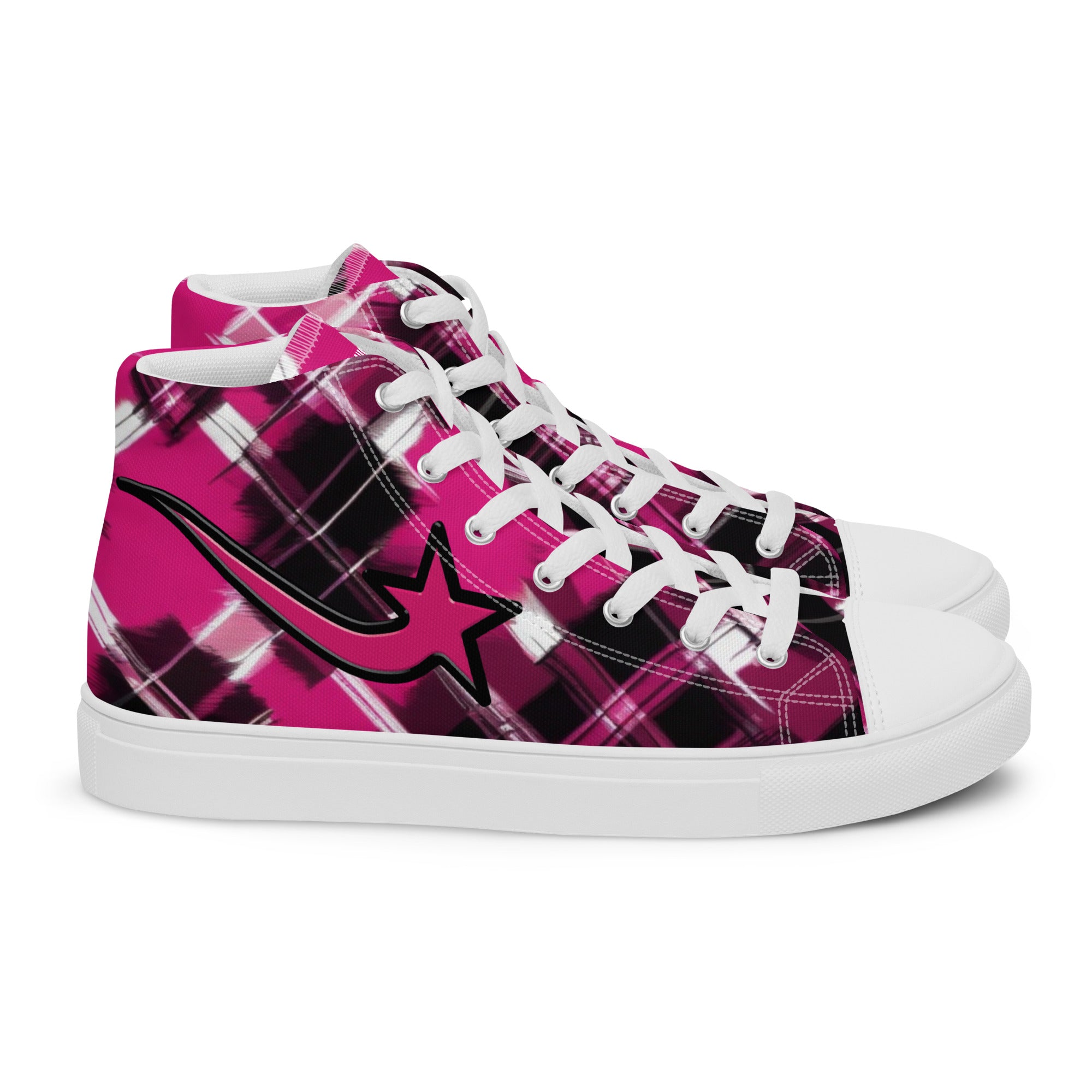 Daws starlight plaid Women’s high top canvas shoes