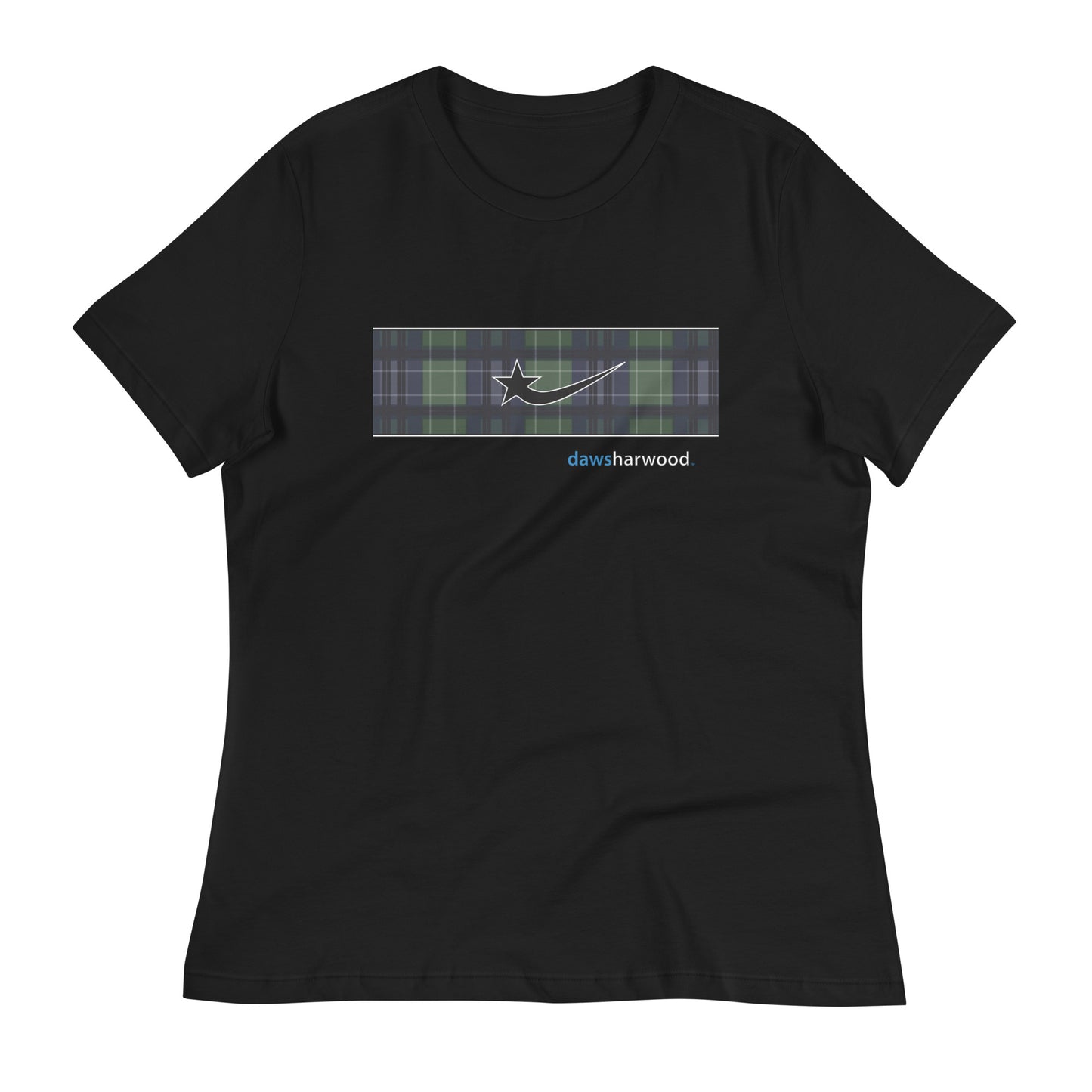 Daws logo plaid accent Women's Relaxed T-Shirt