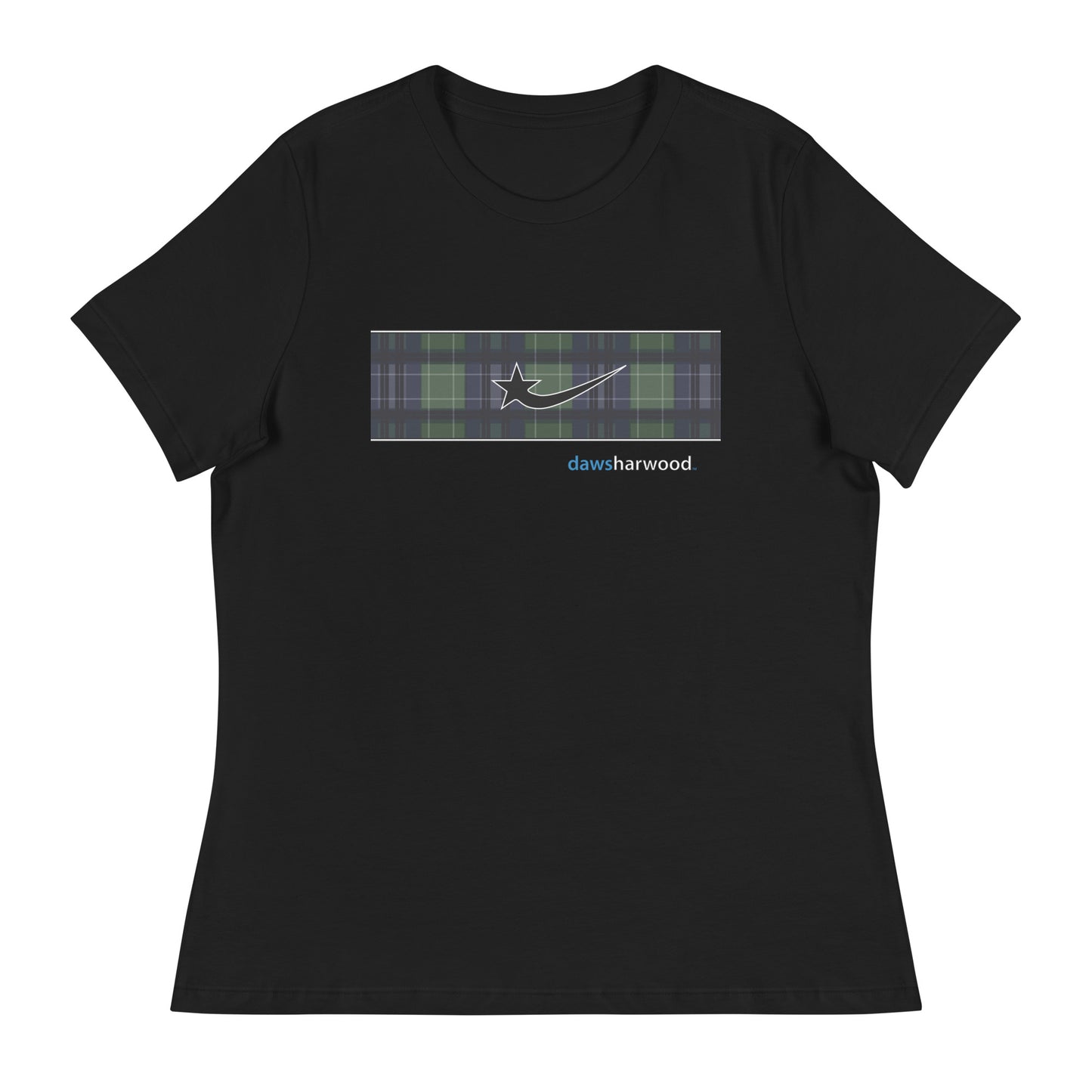 Daws logo plaid accent Women's Relaxed T-Shirt