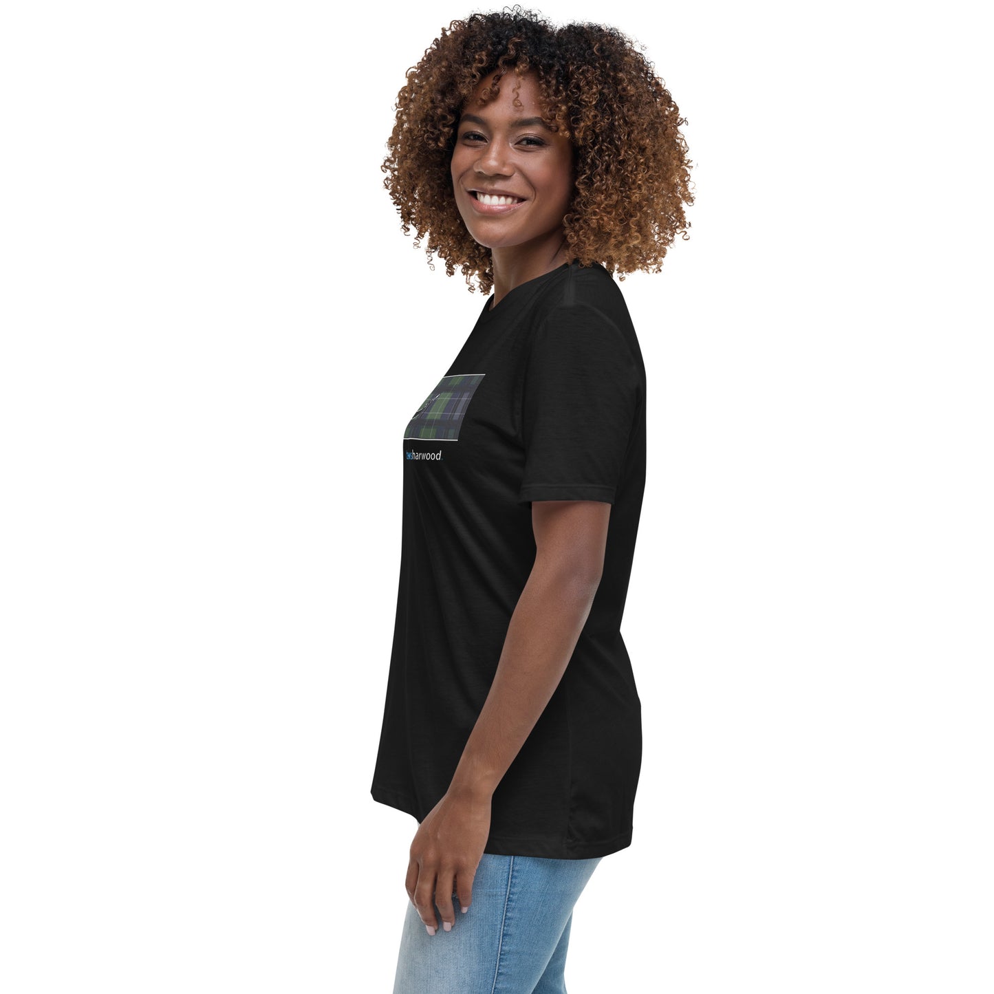 Daws logo plaid accent Women's Relaxed T-Shirt