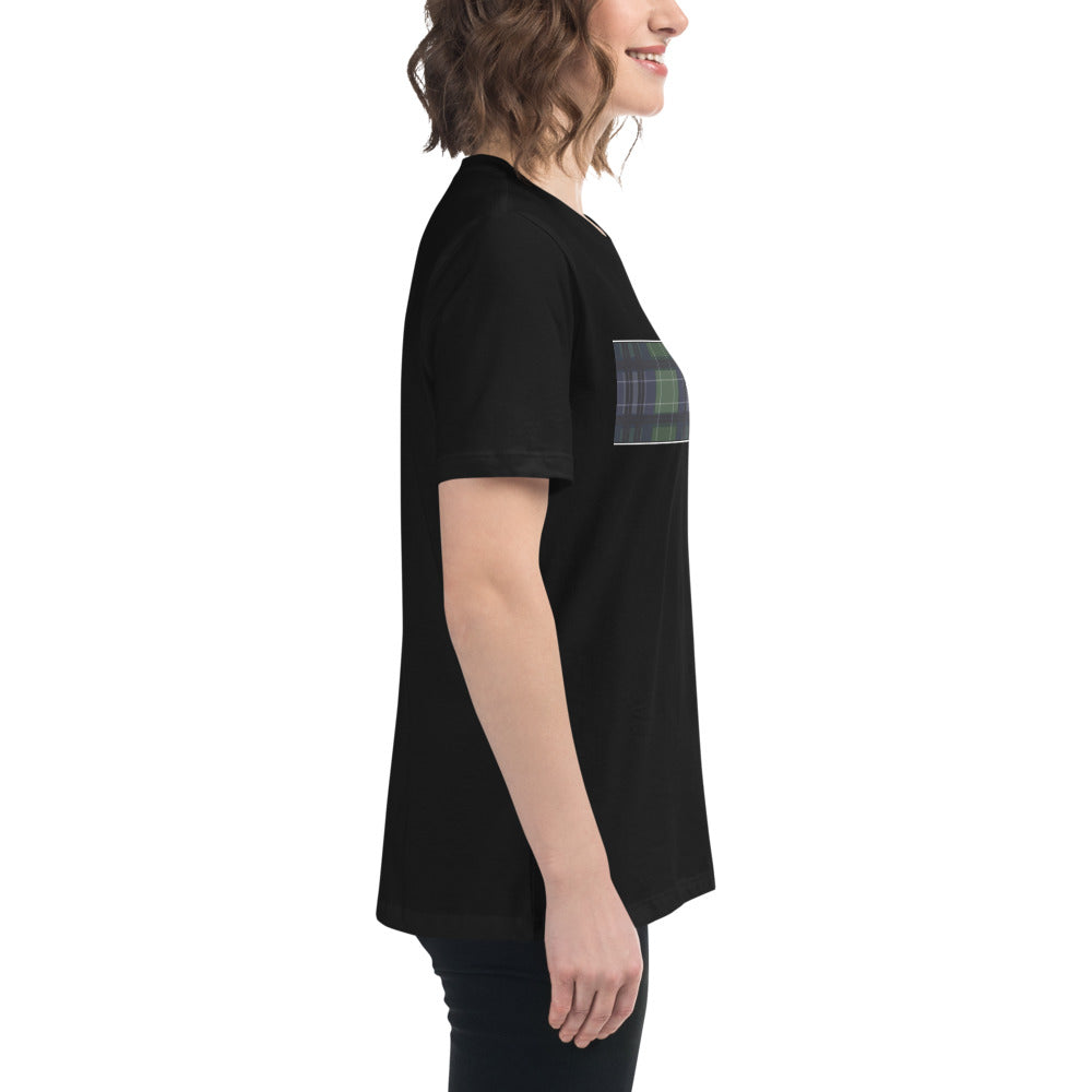 Daws logo plaid accent Women's Relaxed T-Shirt