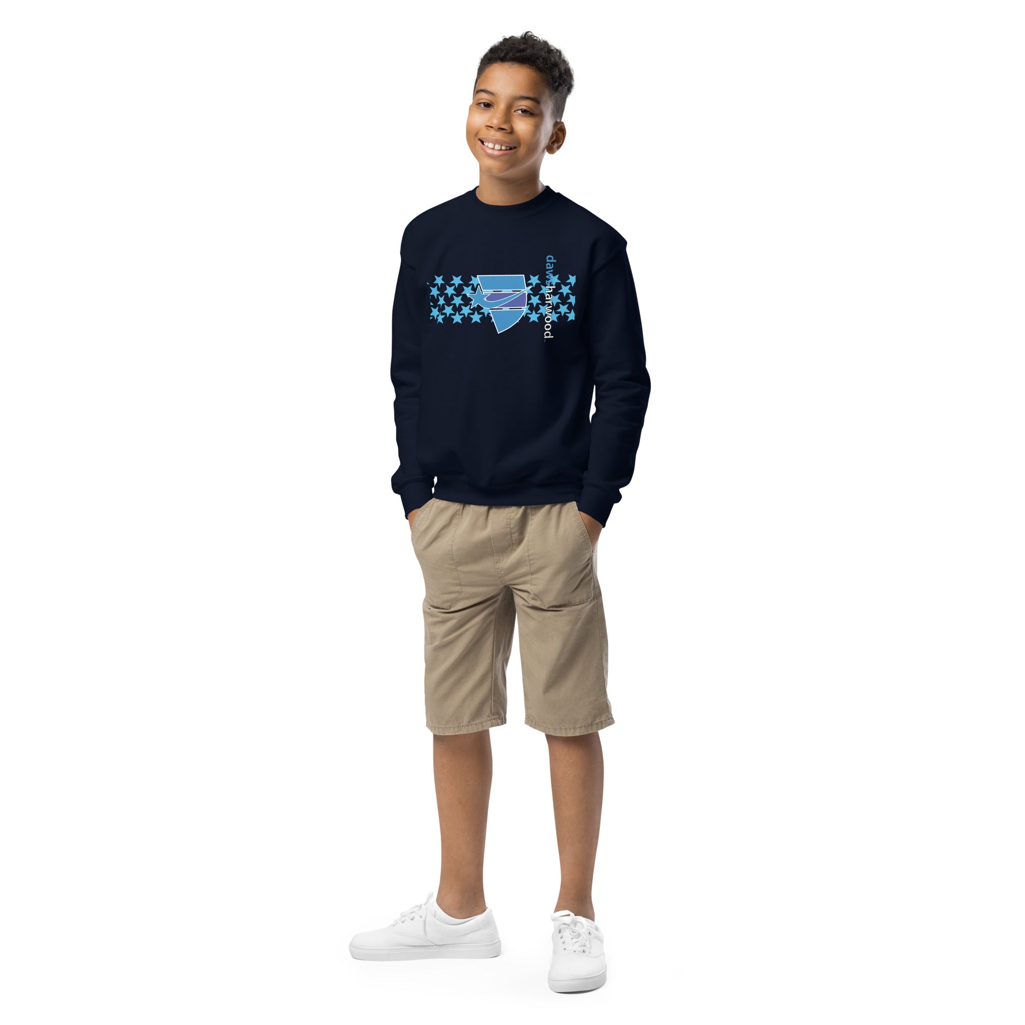 Daws logo star accent Youth crewneck sweatshirt