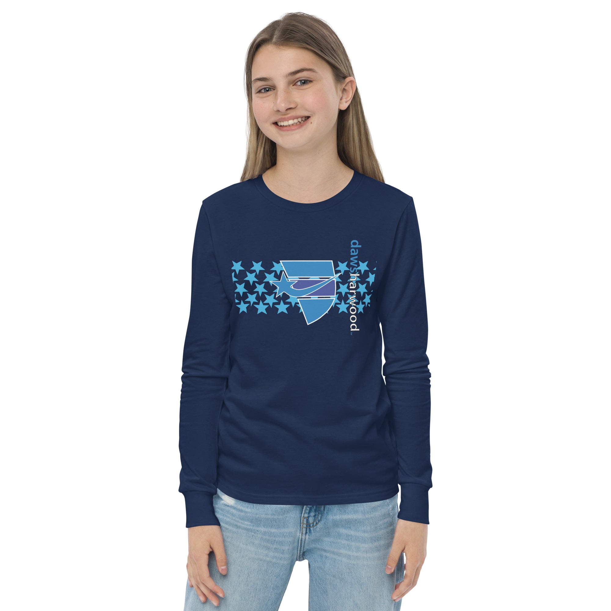 Daws harwood classic star accent Youth long sleeve tee