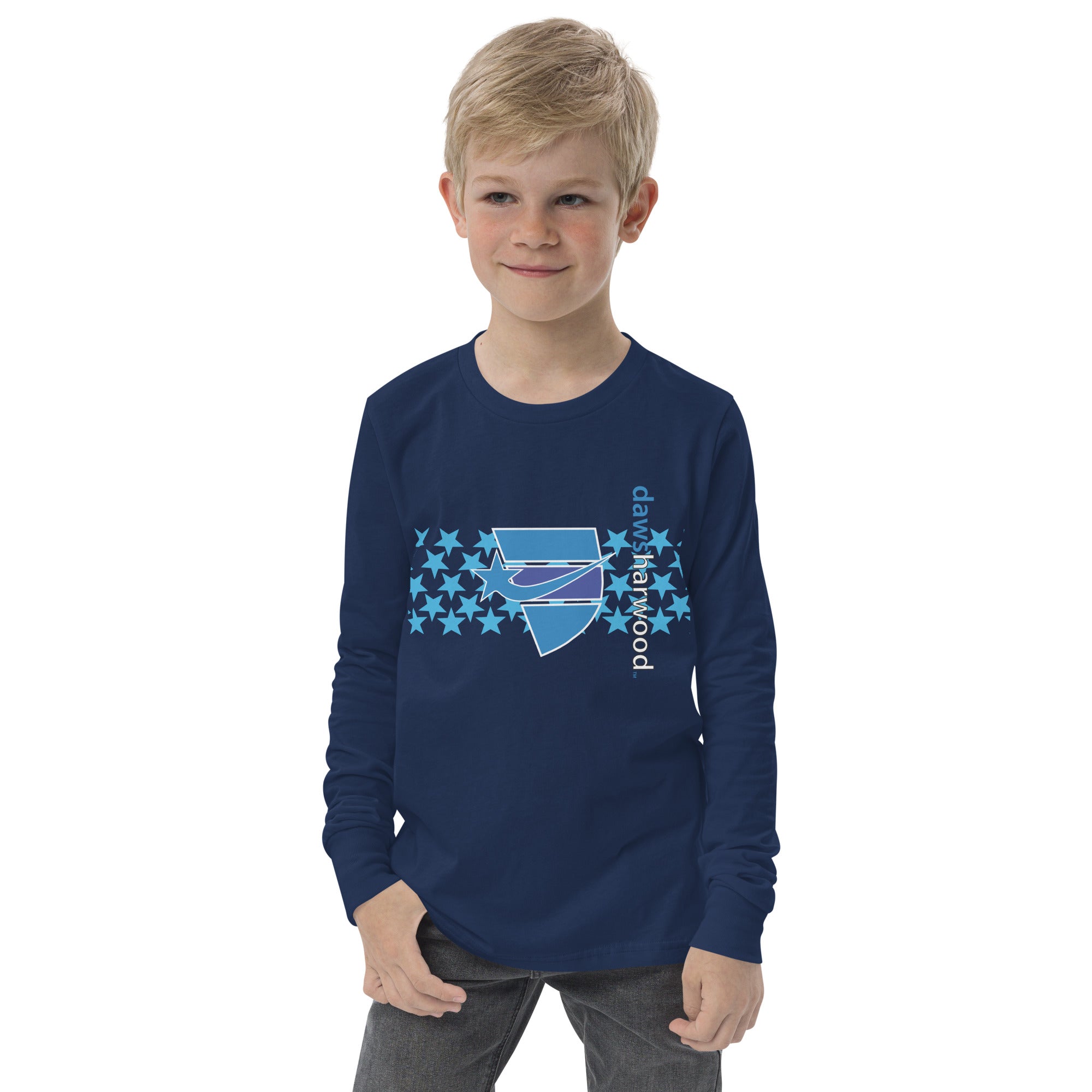 Daws harwood classic star accent Youth long sleeve tee