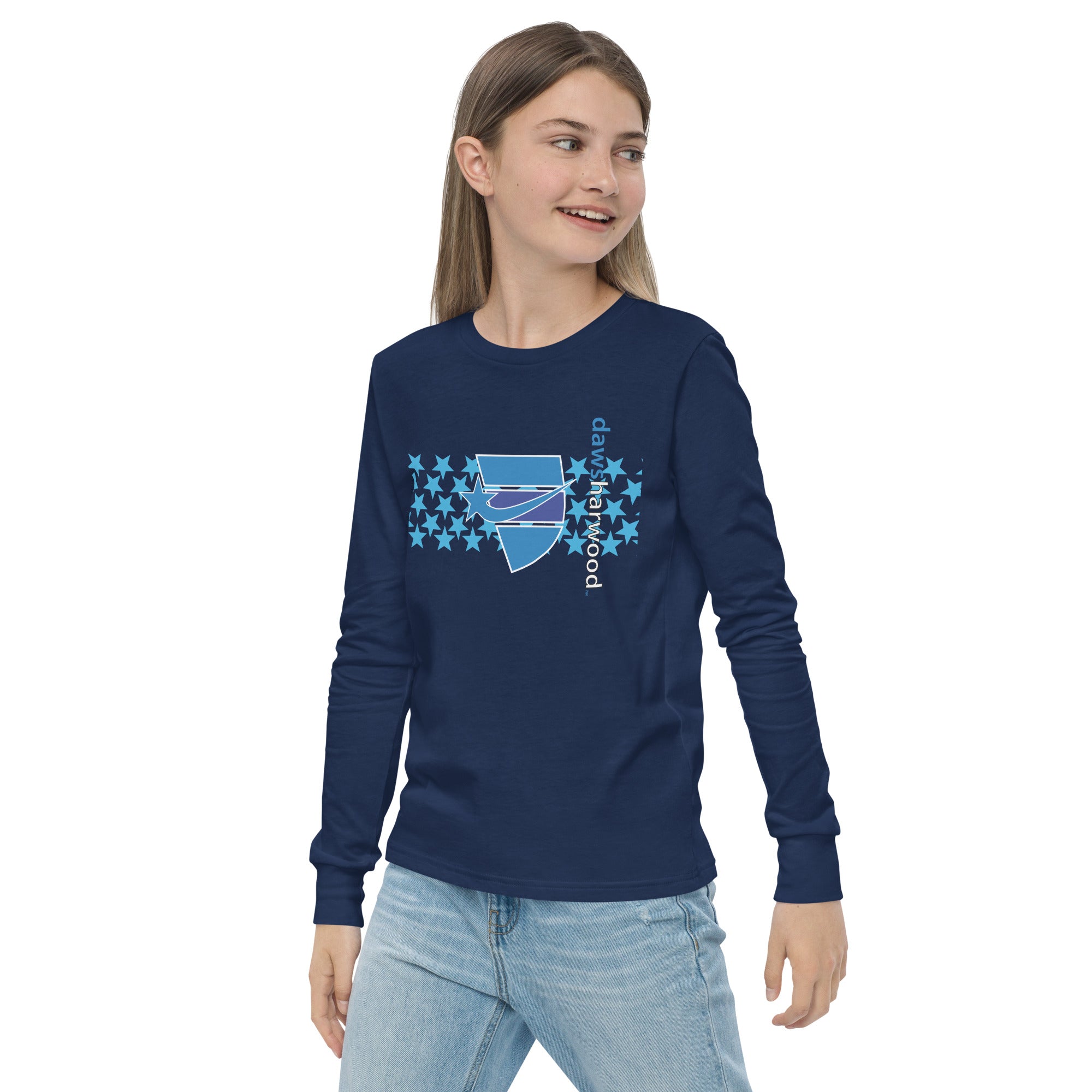 Daws harwood classic star accent Youth long sleeve tee