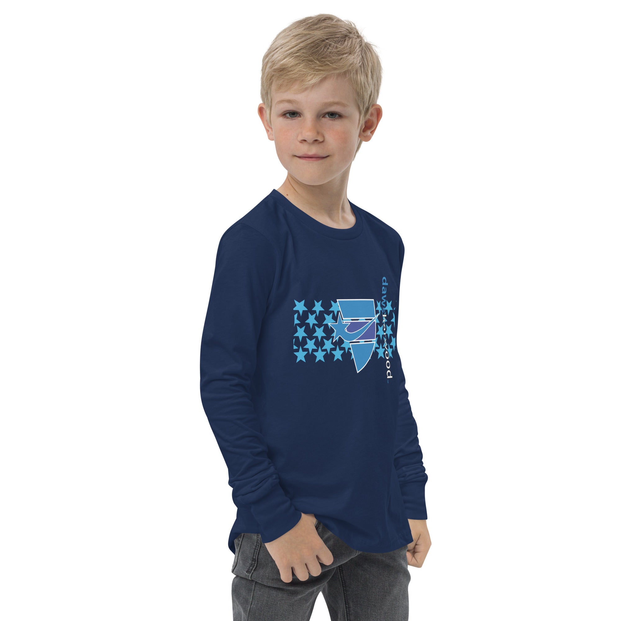 Daws harwood classic star accent Youth long sleeve tee