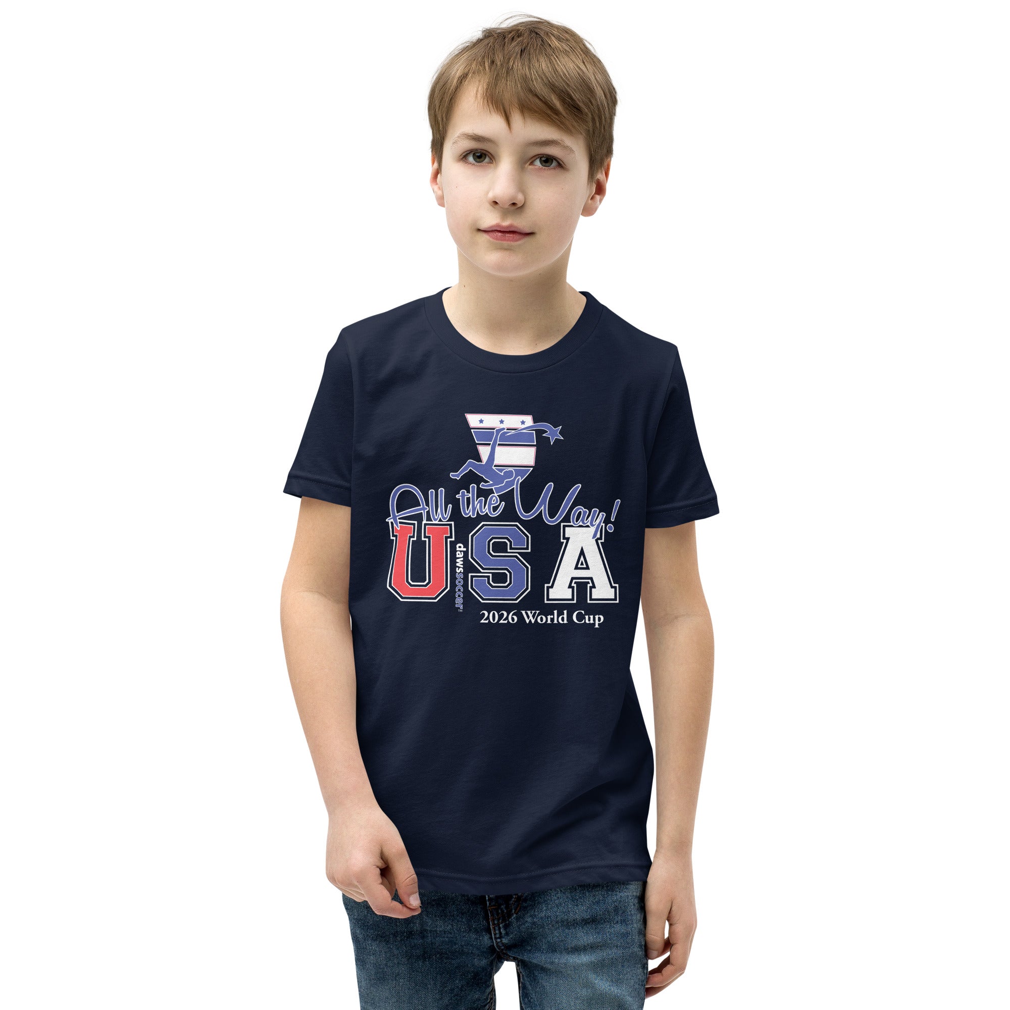 USA all the way world cup lightning strike Youth Short Sleeve T-Shirt