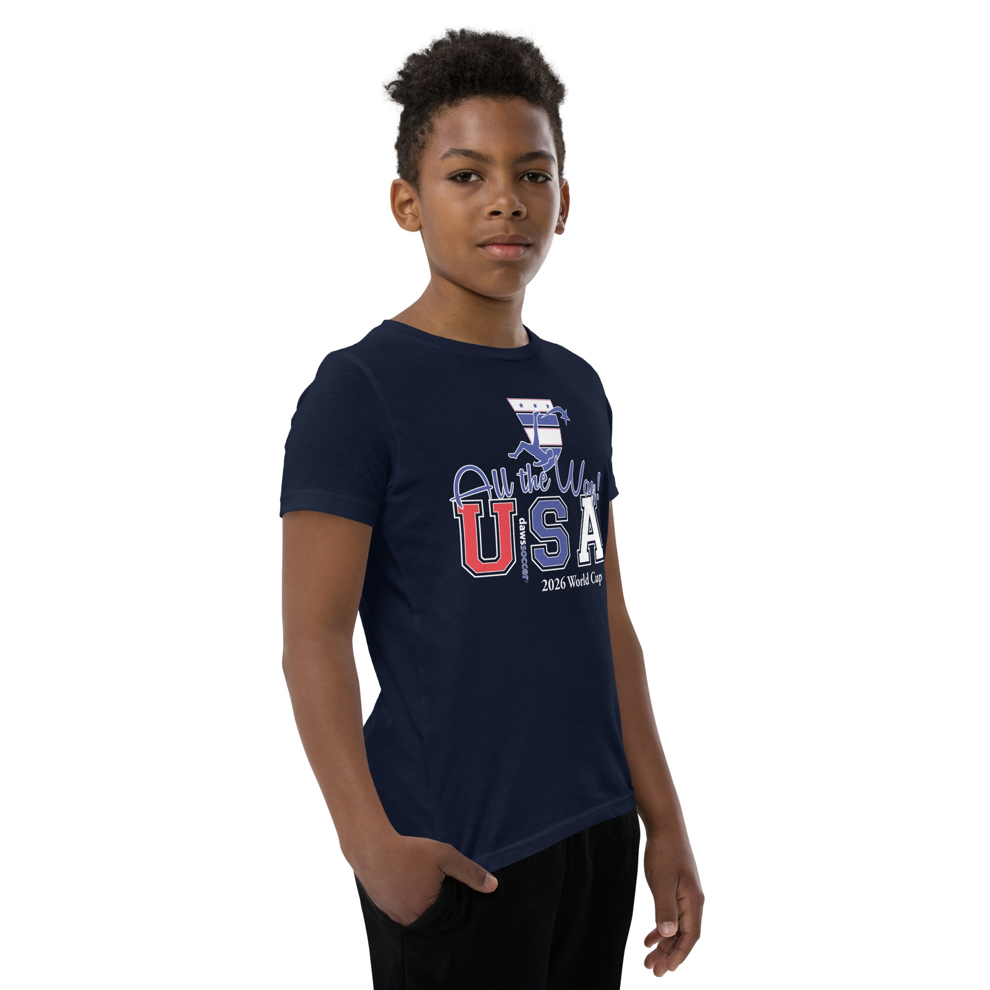 USA all the way world cup lightning strike Youth Short Sleeve T-Shirt